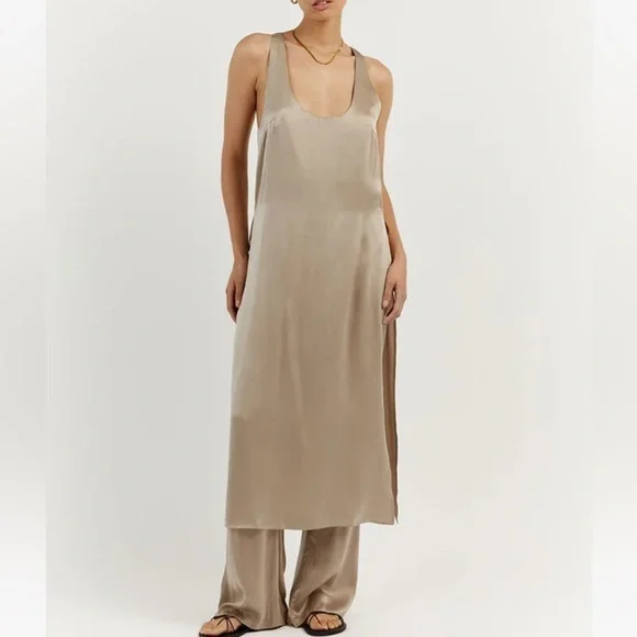 DISSH HARVEY STONE SILK TUNIC TOP size 2 NWT - Picture 1 of 8